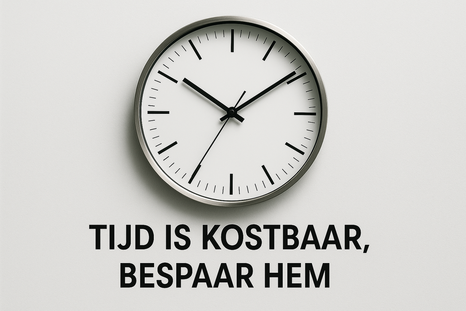 tijd is kostbaar, bespaar hem [laat een klok zien]